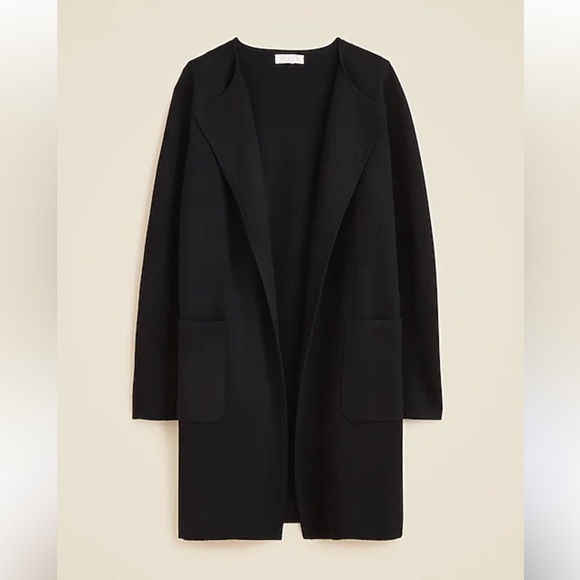 J. Crew Black Collarless Sweater Blazer - Picture 3 of 7